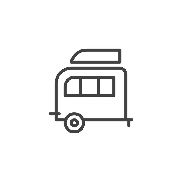 Caravan Trailer Home Line Icon Outline Vector Sign Linear Style — Stock Vector