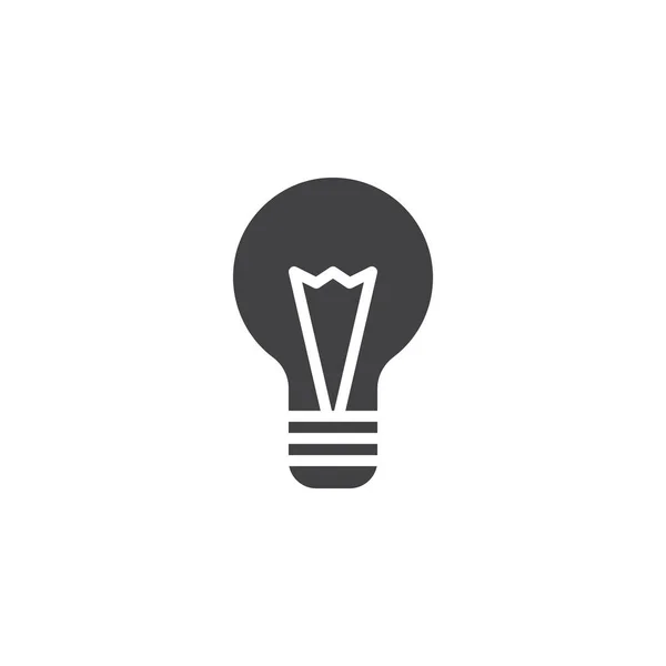 Gloeilamp Pictogram Vector Vol Platte Teken Solide Pictogram Geïsoleerd Wit — Stockvector