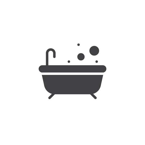 Bathtub Icon Vector Filled Flat Sign Solid Pictogram Isolated White — Stock Vector