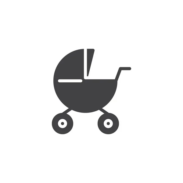 Baby Carriages Pram Icon Vector Filled Flat Sign Solid Pictogram — Stock Vector