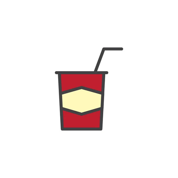 Take Away Drink Filled Outline Icon Line Vektorzeichen Lineares Buntes — Stockvektor