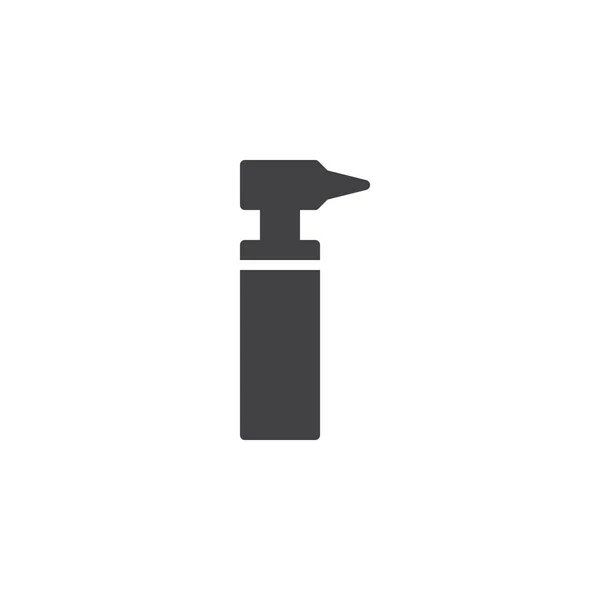 Вектор Зубной Дрели Плоский Знак Пиктограмма Белом Символ Иллюстрация Логотипа — стоковый вектор
