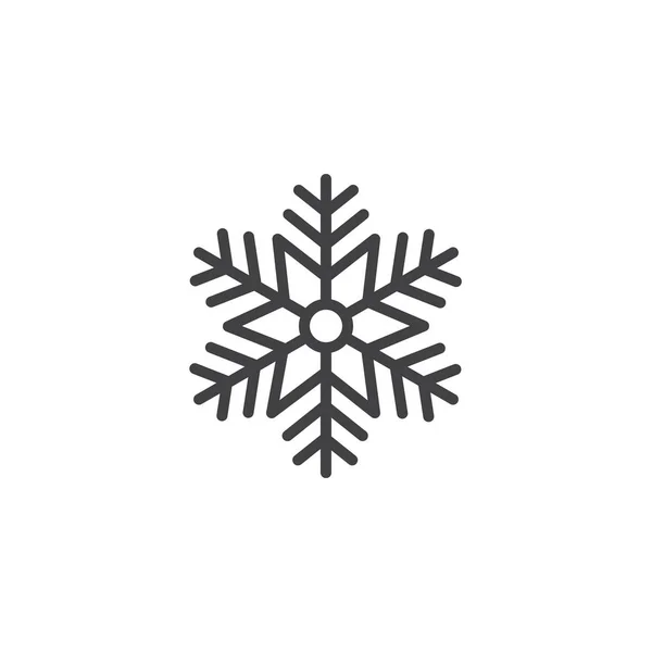 Sneeuwvlok Lijn Pictogram Overzicht Vector Teken Lineaire Stijl Pictogram Geïsoleerd — Stockvector