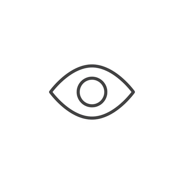 Eye Line Icon Outline Vector Sign Linear Style Pictogram Isolated — Stock Vector