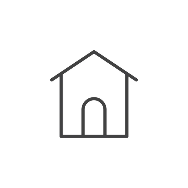 Hausliniensymbol Umrissvektorzeichen Lineares Stilpiktogramm Auf Weiß Isoliert Symbol Der Startseite — Stockvektor