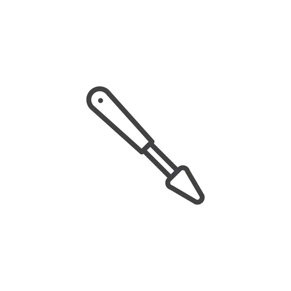 ペイント スクレーパー線アイコン ベクトル記号の概要線形スタイル ピクトグラム白で隔離 シンボル ロゴの図 編集可能なストローク — ストックベクタ