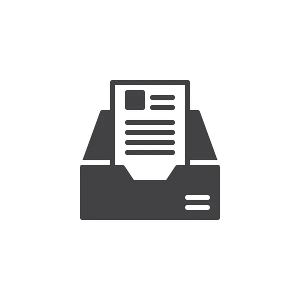 アーカイブ ボックス アイコン ベクトル 塗りつぶされたフラット記号白地分離固体のピクトグラム キャビネット ファイルのシンボル ロゴの図 — ストックベクタ