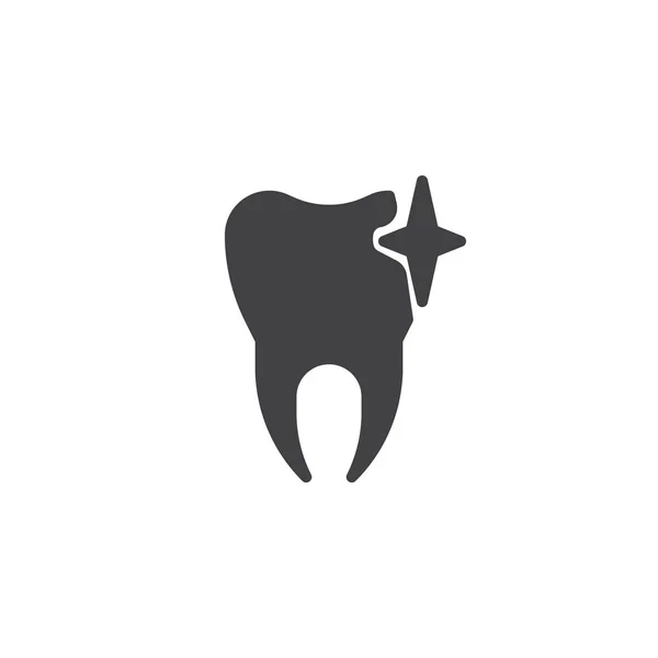 光沢のあるきれいな歯のアイコン ベクトルはいっぱいフラット記号 白で隔離固体のピクトグラムです 歯科医療のシンボル ロゴの図 — ストックベクタ
