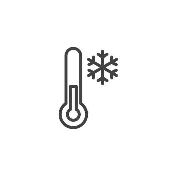 Значок Контура Холодной Температуры Знак Стиля Мобильной Концепции Веб Дизайна — стоковый вектор