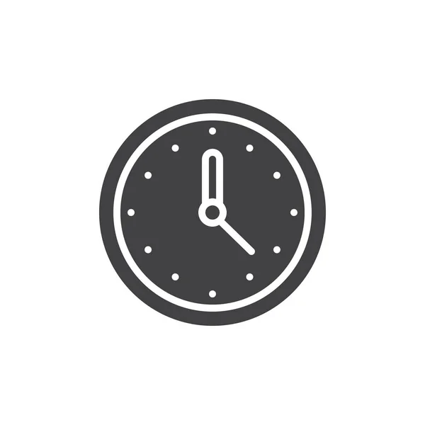 Vector Icono Reloj Pared Signo Plano Lleno Pictograma Sólido Aislado — Vector de stock