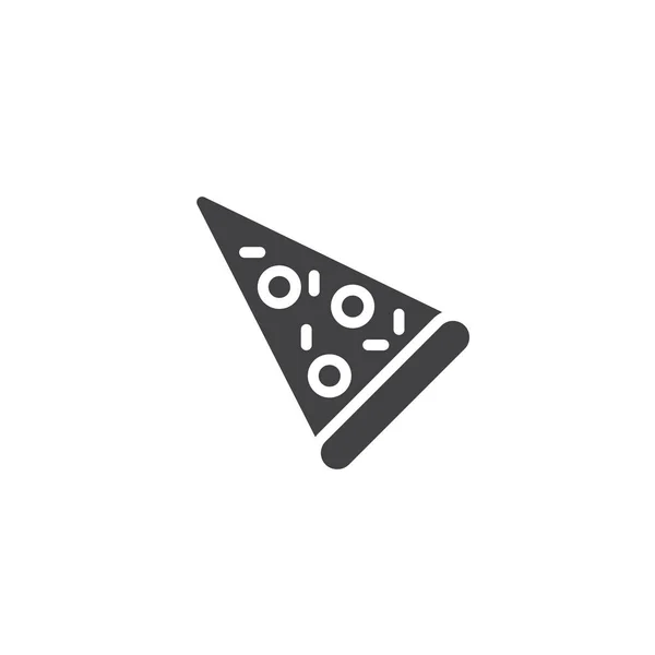 Pizza Slice Pictogram Vector Vol Platte Teken Solide Pictogram Geïsoleerd — Stockvector