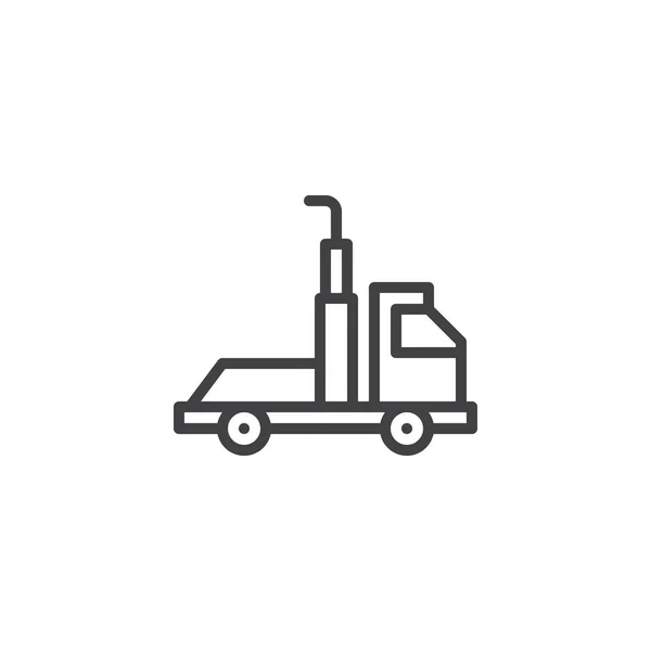 Εικονίδιο Γραμμή Φορτηγού Ναυαγοσώστης Περίγραμμα Σημάδι Διάνυσμα Γραμμικό Στυλ Εικονόγραμμα — Διανυσματικό Αρχείο
