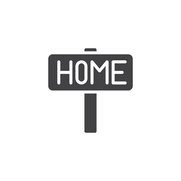 Home Signpost Vector Icono Lleno Signo Plano Pictograma Sólido Aislado — Vector de stock