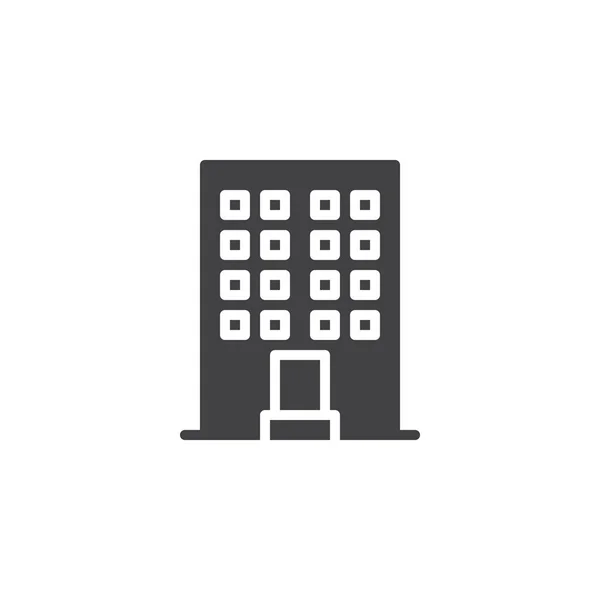 Bürogebäude Icon Vektor Gefülltes Flaches Schild Massives Piktogramm Auf Weiß — Stockvektor