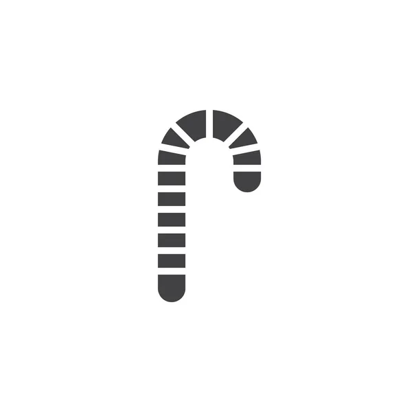 圣诞糖果甘蔗图标向量 填充扁平的标志 固体象形文字隔离在白色 徽标插图 — 图库矢量图片