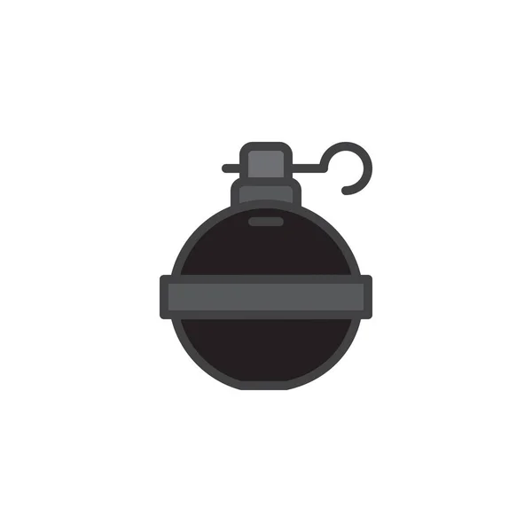 手榴弾は アウトライン アイコン 行ベクトル記号 白で隔離線形のカラフルな絵文字に満ちています シンボル ロゴの図 ピクセル完璧なベクトル グラフィック — ストックベクタ