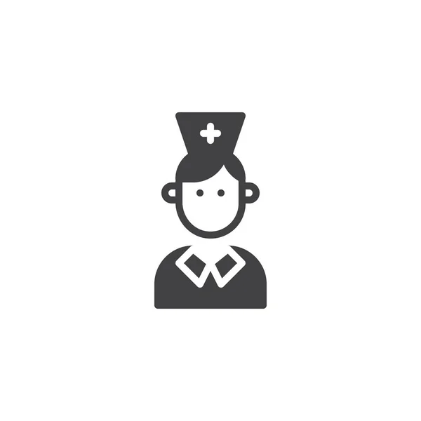 Krankenschwester Icon Vektor Gefüllte Flache Zeichen Solides Piktogramm Auf Weiß — Stockvektor