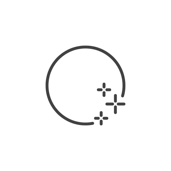 满月和星星的轮廓图标 线性风格符号的移动概念和网页设计 夜月亮简单的线向量图标 徽标插图 像素完美矢量图形 — 图库矢量图片