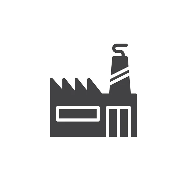 Fábrica Com Vetor Ícone Chaminés Sinal Plano Preenchido Pictograma Sólido —  Vetores de Stock