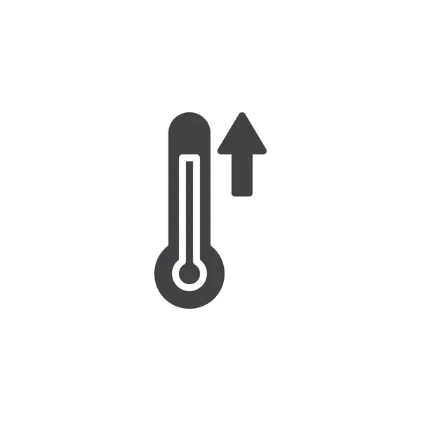 Temperatura Para Cima Ícone Vetor Seta Sinal Plano Cheio Para —  Vetores de Stock