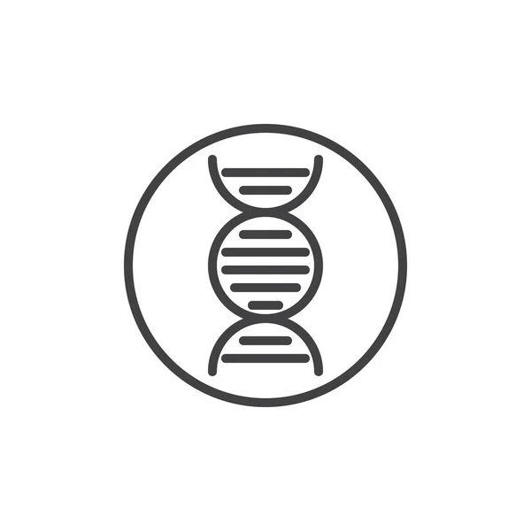 Иконка Молекулярной Линии Днк Очертания Векторного Знака Пиктограмма Линейного Стиля — стоковый вектор