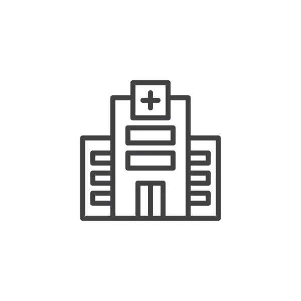 Значок Лікарні Будівельної Лінії Контурний Векторний Знак Піктограма Лінійного Стилю — стоковий вектор