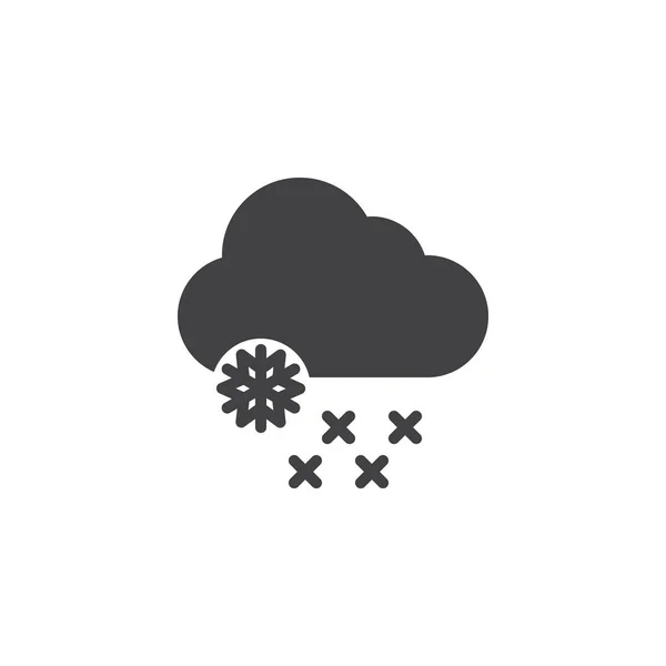 云和雪矢量图标 填充平面符号的移动概念和网页设计 雪天简单的实心图标 徽标插图 像素完美矢量图形 — 图库矢量图片