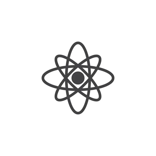 Wektor Ikona Atom Chemia Wypełnione Płaskie Znak Stałe Piktogram Białym — Wektor stockowy