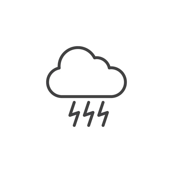 Icono Contorno Nube Trueno Signo Estilo Lineal Para Concepto Móvil — Vector de stock