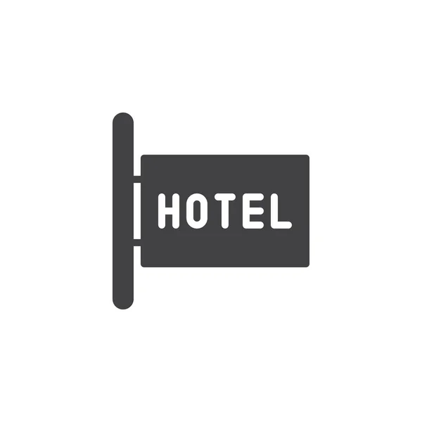 Hotel Signboard Icon Vector Filled Flat Sign Solid Pictogram Isolated — Stock Vector