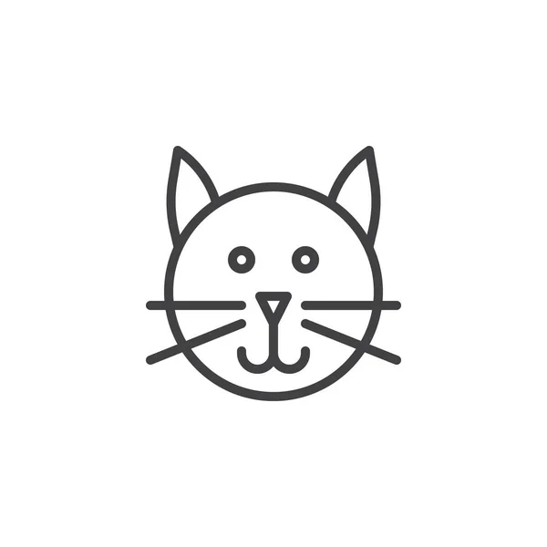 猫头线图标 轮廓向量标志 线性样式象形图查出在白色 宠物符号 徽标插图 可编辑笔画 — 图库矢量图片