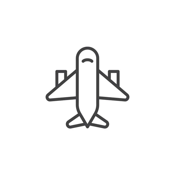 Icono Línea Avión Signo Vector Contorno Pictograma Estilo Lineal Aislado — Archivo Imágenes Vectoriales