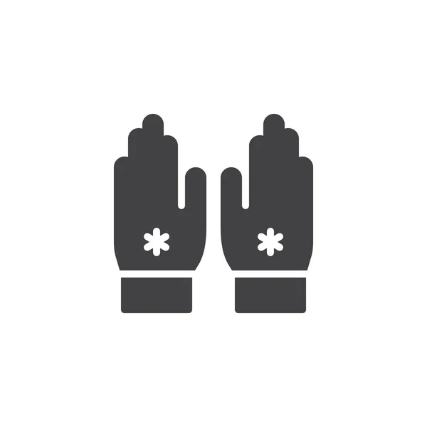 Μαλλί Χειμερινά Γάντια Εικονίδιο Διάνυσμα Γεμάτο Σημάδι Επίπεδη Σταθερή Εικονόγραμμα — Διανυσματικό Αρχείο