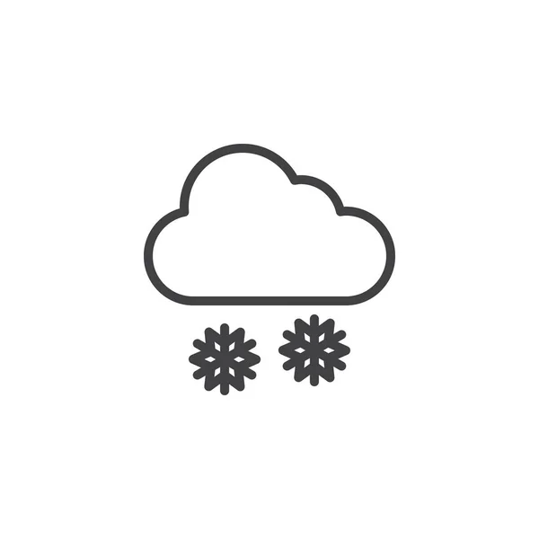 Icône Contour Météo Enneigée Signe Style Linéaire Pour Concept Mobile — Image vectorielle