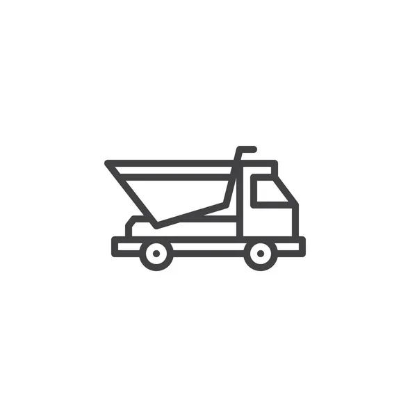 Dump Truck Line Icon Outline Vector Sign Linear Style Pictogram — Stock Vector