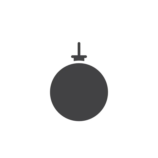 Kerstboom Bauble Decoratie Pictogram Vector Vol Platte Teken Solide Pictogram — Stockvector