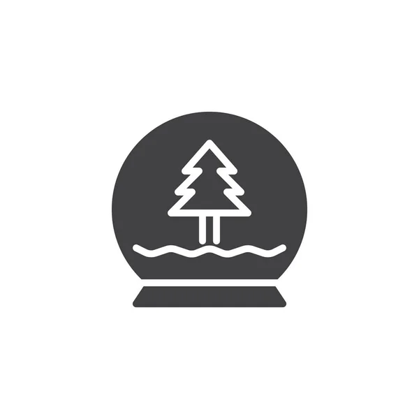 Різдвяний Кришталевий Сніговий Глобус Вектором Іконок Ялинки Заповнений Плоский Знак — стоковий вектор