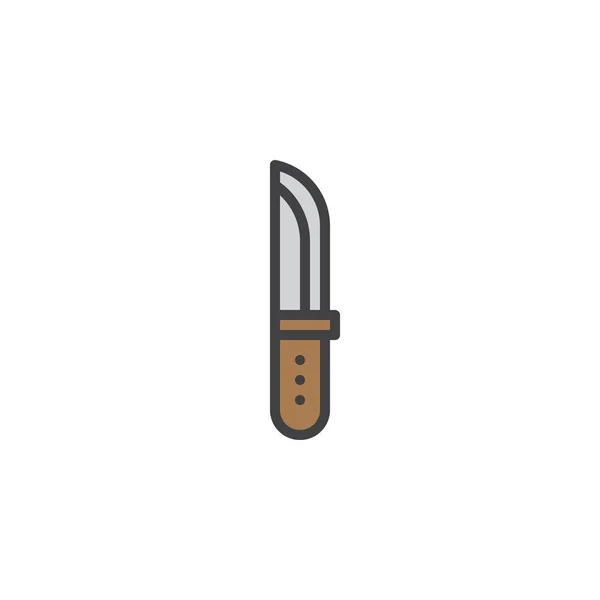 Cuchillo Camping Llenado Icono Del Contorno Signo Vector Línea Pictograma — Vector de stock