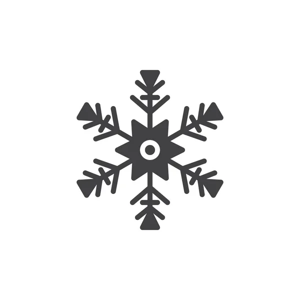 Вектор Снежинки Плоский Знак Сплошная Пиктограмма Выделенная Белом Символ Снега — стоковый вектор