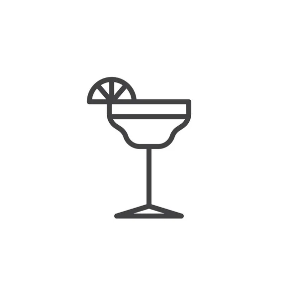 Margarita Cocktail Liniensymbol Umrissvektorzeichen Lineares Stilpiktogramm Auf Weiß Isoliert Cocktailgetränk — Stockvektor