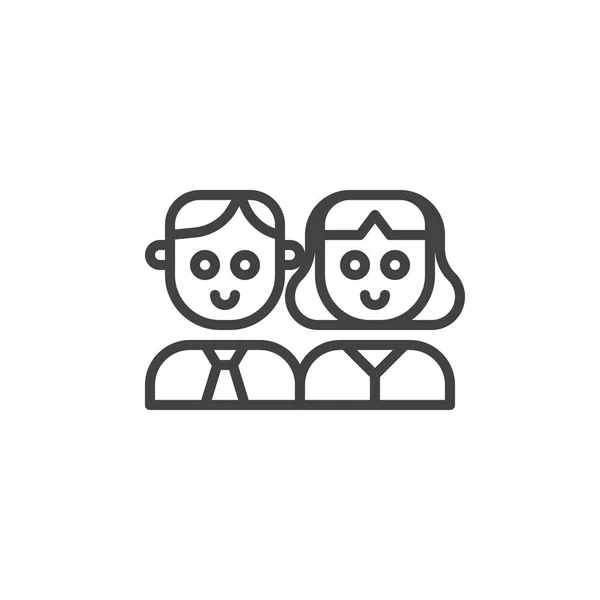 Couple Person Line Icon Outline Vector Sign Linear Style Pictogram — Stock Vector