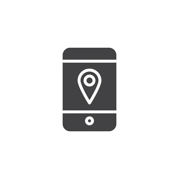 Pin Gps Sul Vettore Icona Dello Schermo Del Telefono Cellulare — Vettoriale Stock