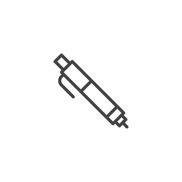 Kalem Satırı Simgesi Vektör Işareti Anahat Üzerinde Beyaz Izole Doğrusal — Stok Vektör