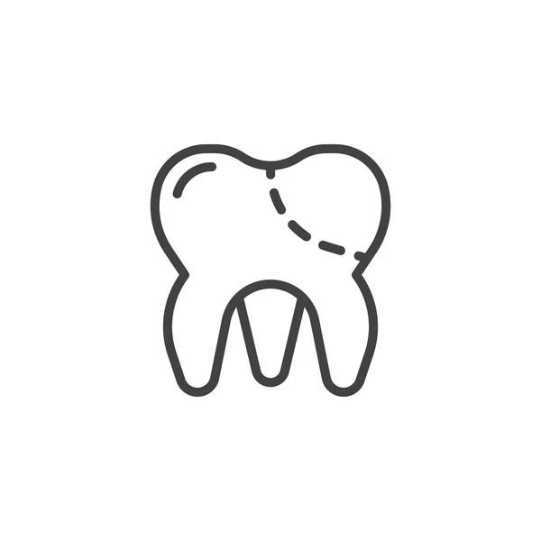 Icono Línea Diente Molar Signo Vector Contorno Pictograma Estilo Lineal — Archivo Imágenes Vectoriales