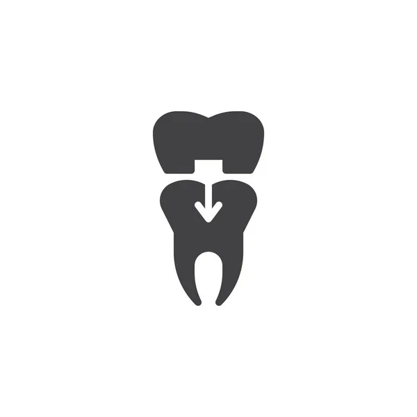 Vettore Icona Corona Dente Dentale Segno Piatto Pieno Pittogramma Solido — Vettoriale Stock