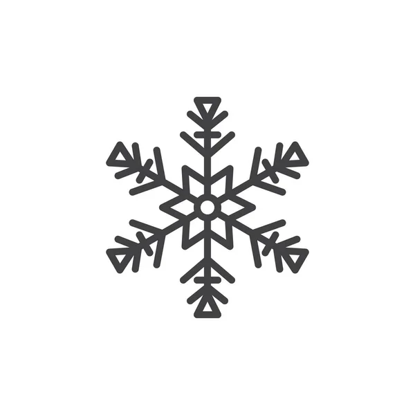 Icono Línea Copo Nieve Signo Vector Contorno Pictograma Estilo Lineal — Archivo Imágenes Vectoriales