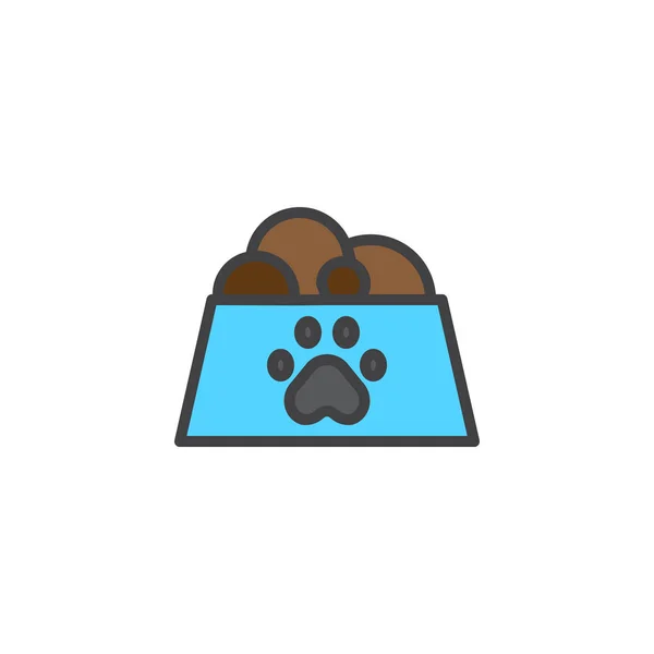Pet Food Bowl Filled Outline Icon Line Vector Sign Linear — Stock Vector