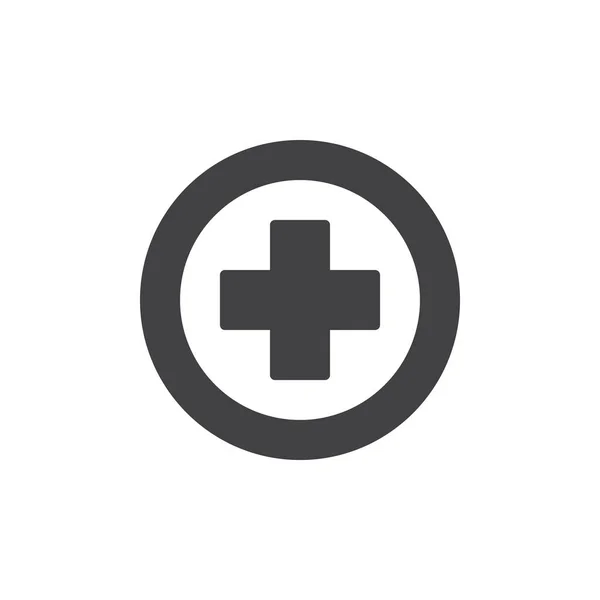 Ιατρική Σταυρός Διάνυσμα Εικονίδιο Έμβλημα Γεμάτη Επίπεδη Σημάδι Στερεά Εικονόγραμμα — Διανυσματικό Αρχείο
