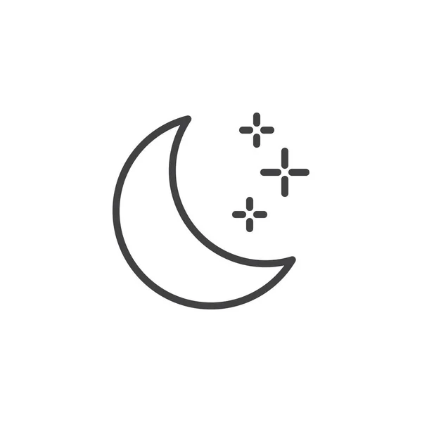 Icono Contorno Luna Creciente Signo Estilo Lineal Para Concepto Móvil — Vector de stock