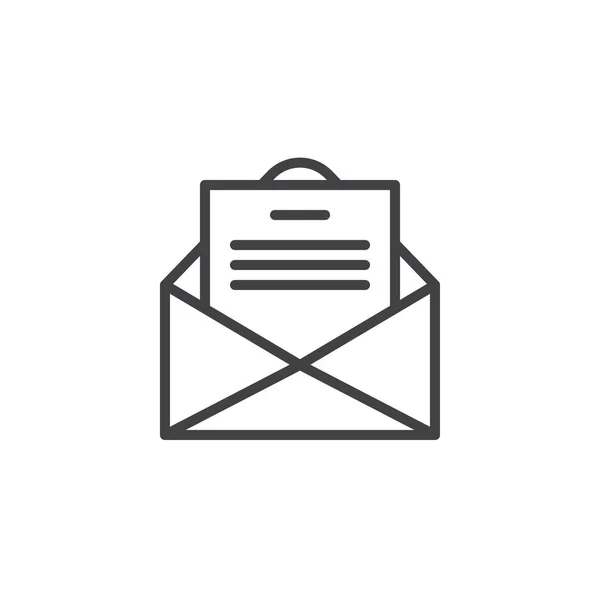 Obálka Email Pohlednice Kartou Dopis Čáry Nastínit Vektor Znamení Lineární — Stockový vektor